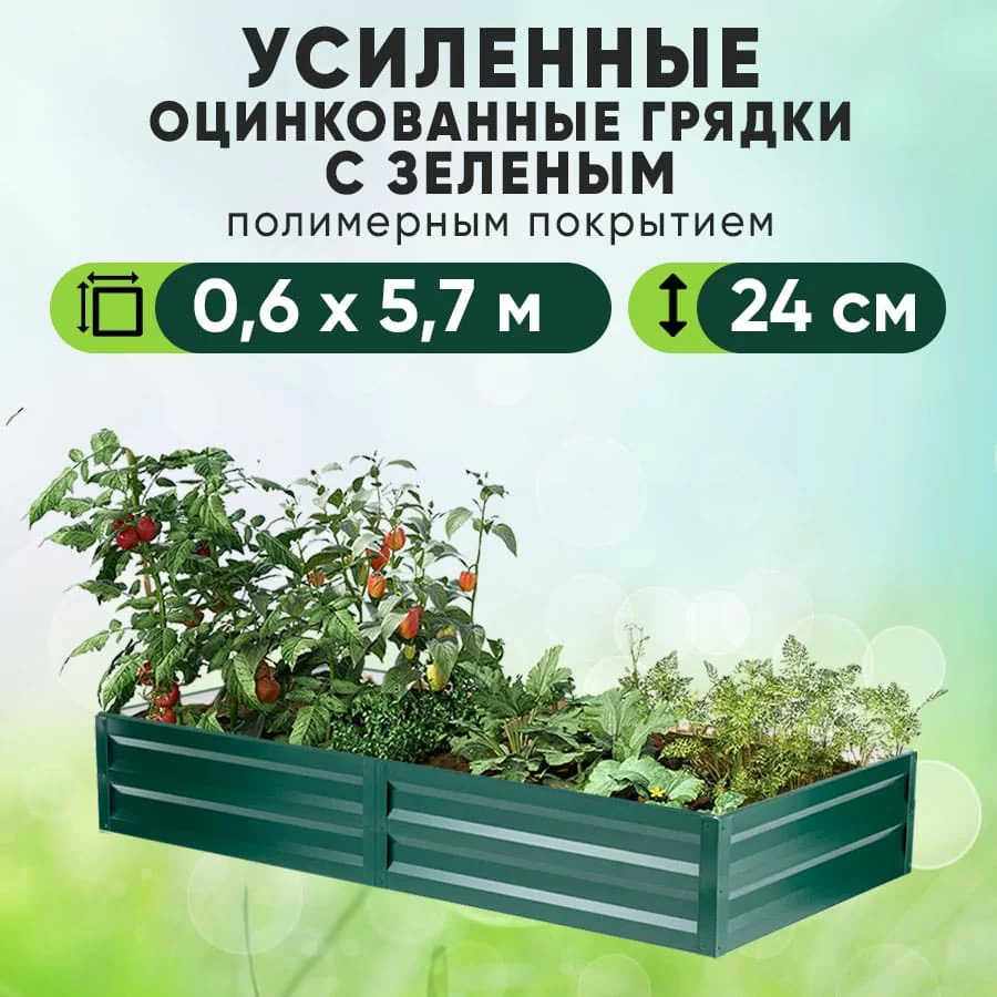 Зеленая усиленная грядка (0,6 х 5,7)